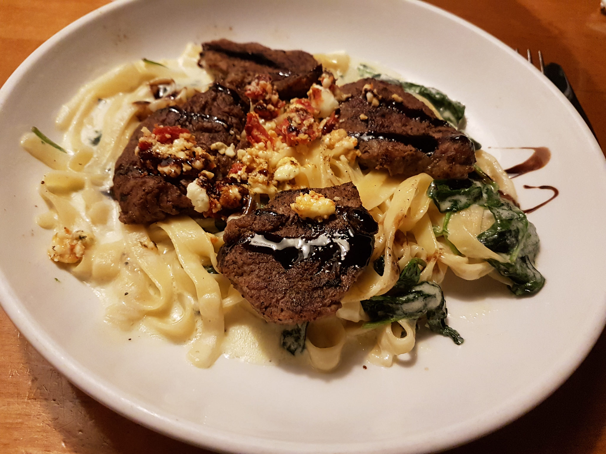 Filé com molho de gorgonzola servido no Olive Garden em Orlando