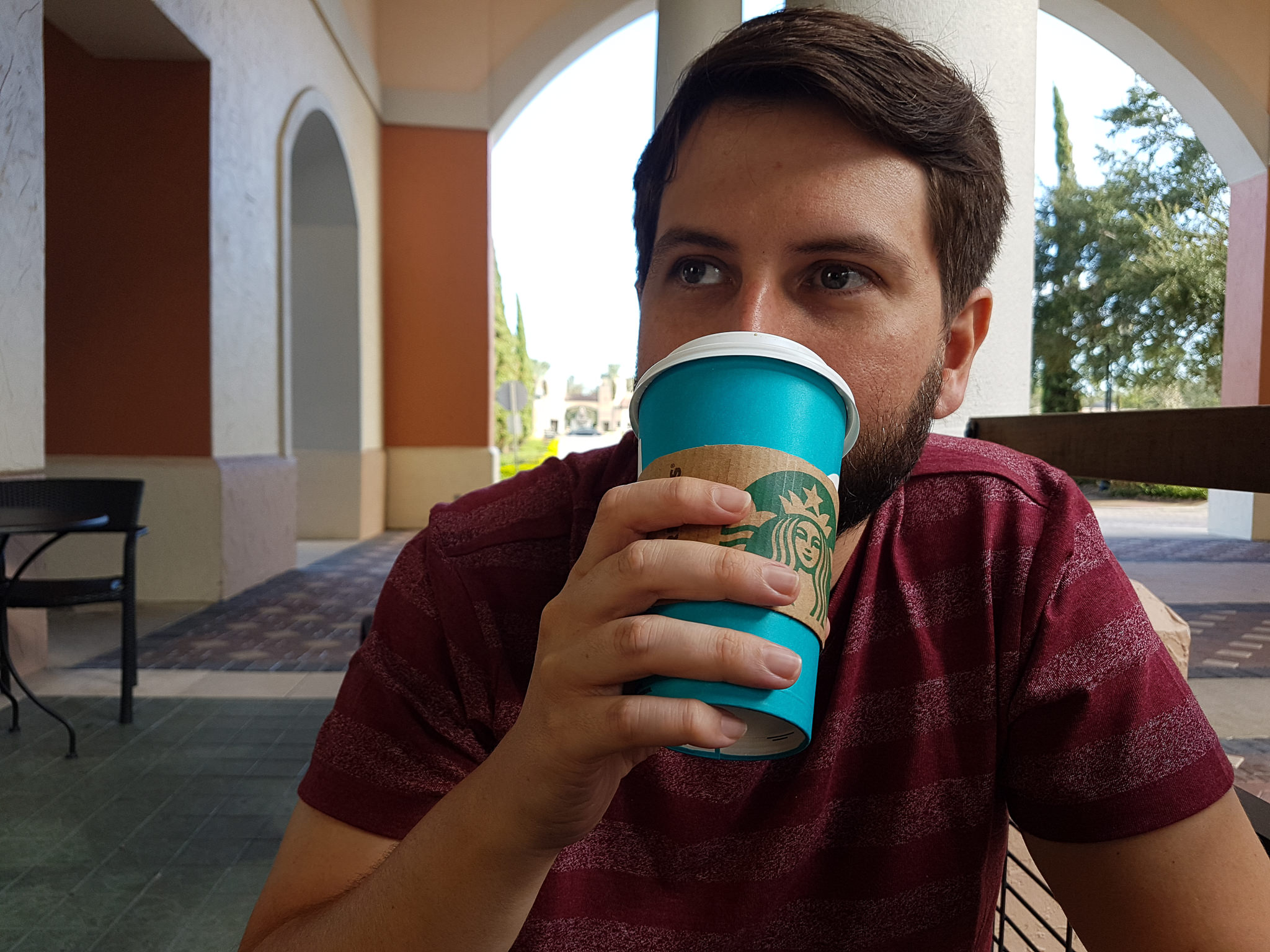 Café da manhã da Starbucks em Orlando com Salted Caramel Mocha