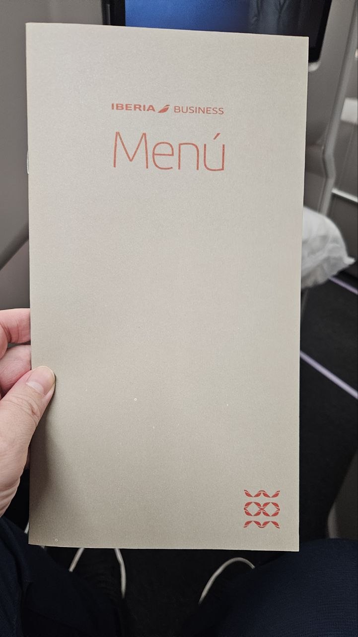 menu Iberia Business cardápio executiva voo Recife Madrid