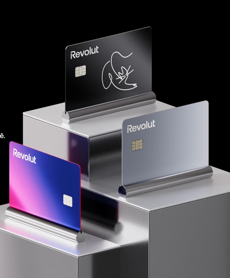 Cartões oficiais Revolut, bandeira Visa Infinite