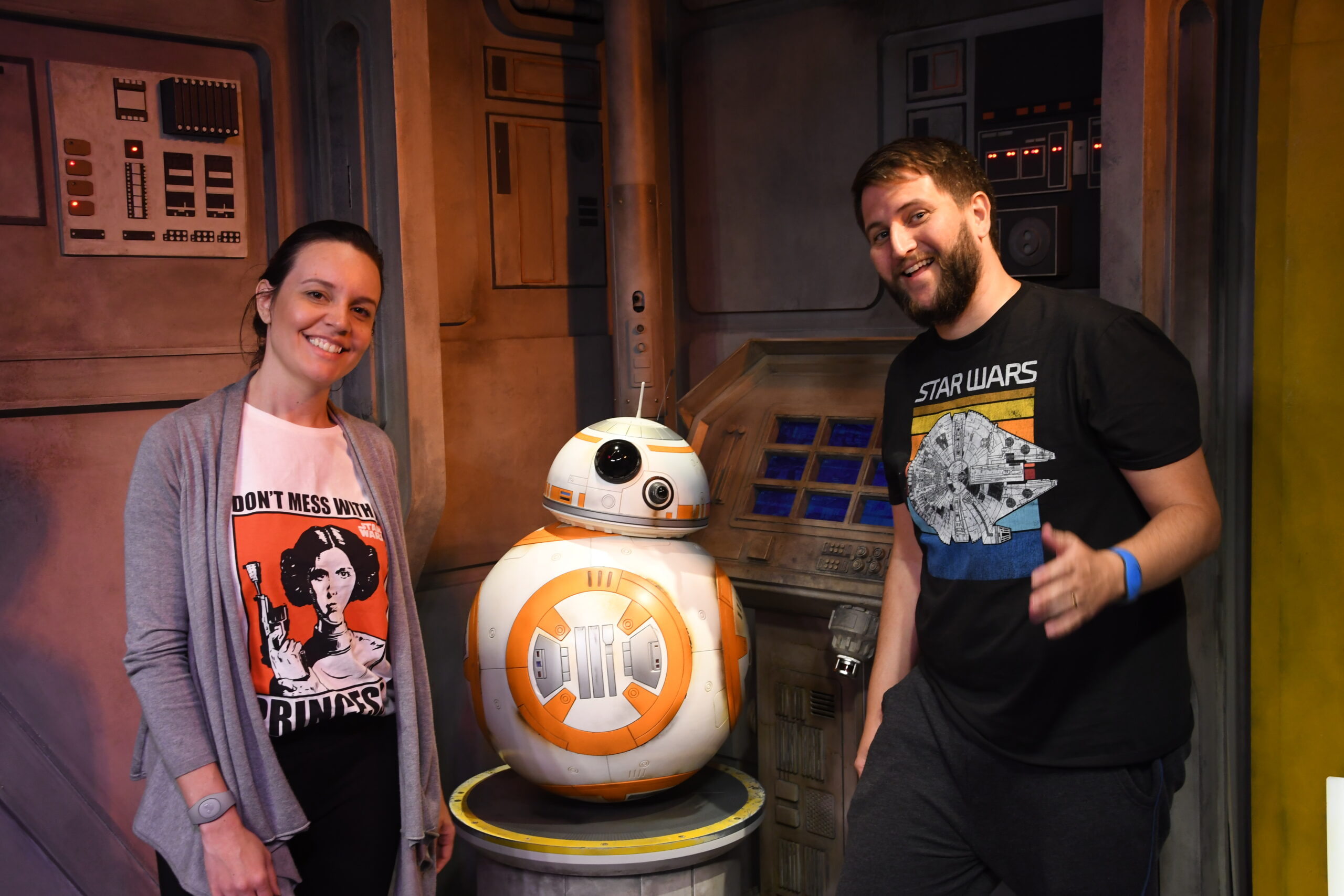 Foto do PhotoPass com o droide BB-8 de Star Wars no Hollywood Studios