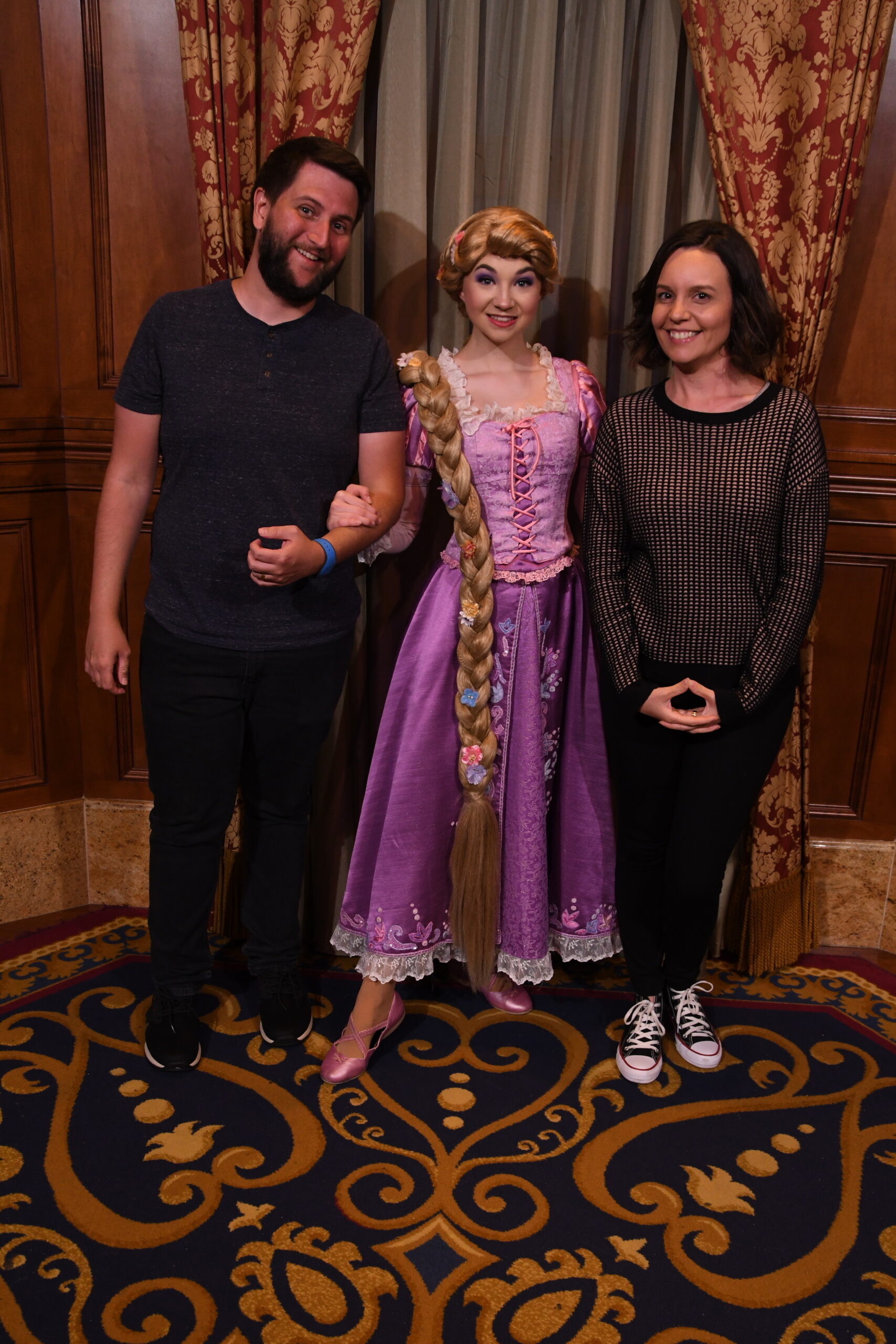 Foto profissional do PhotoPass com a personagem Rapunzel no Magic Kingdom