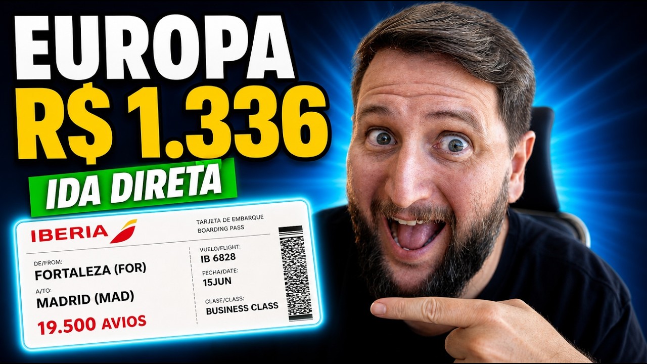 Thumbnail oficial do vídeo no YouTube: passagem-europa-avios-iberia