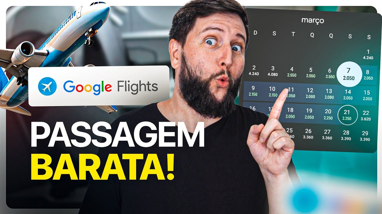 Print do nosso tutorial de Google Flights no YouTube, a base em vídeo deste guia