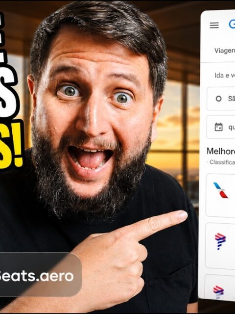 Print do nosso teste ao vivo da extensão do Seats.aero mostrando milhas dentro do Google Flights