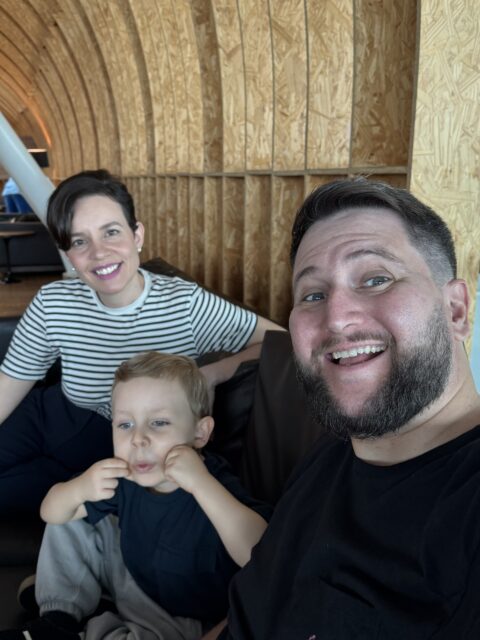 Família na área nova da Sala VIP Club do Aeroporto de Brasília