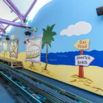 Area tematica Seuss Landing com trenzinho no parque Islands of Adventure da Universal em Orlando