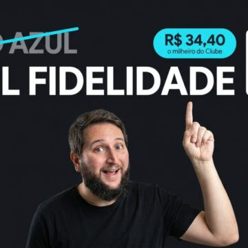 Thumbnail do vídeo Azul Fidelidade 2026: o Guia Completo do Programa, com o milheiro do Clube Azul em R$ 34,40
