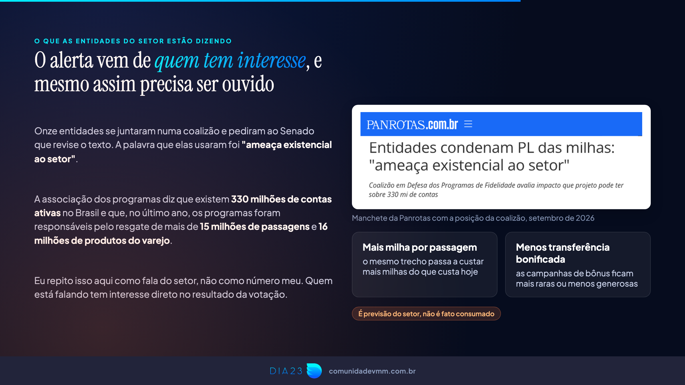 Posição das entidades do setor sobre o PL das Milhas