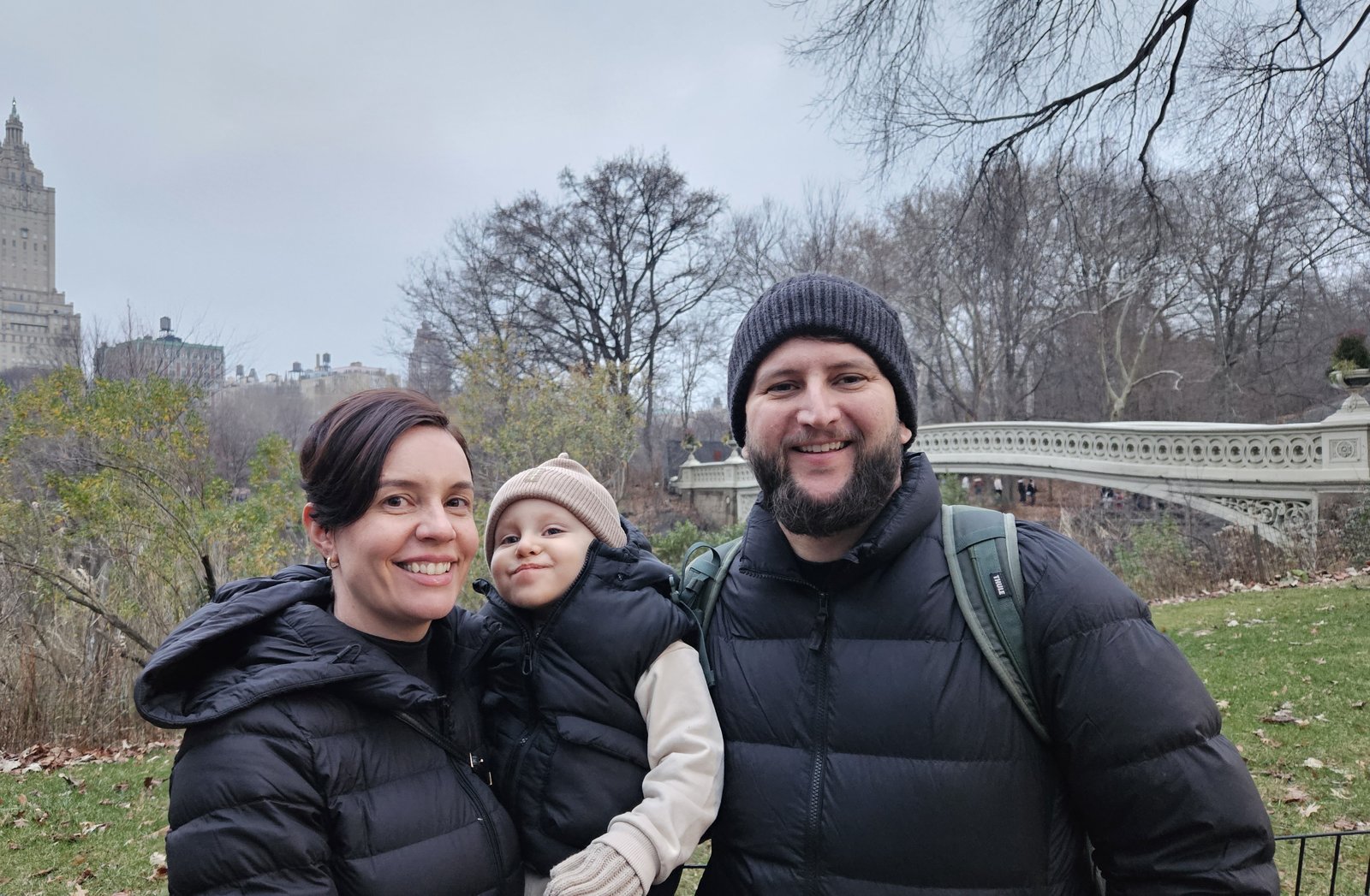 Carol, o Sam e Rudi no Central Park, em Nova York