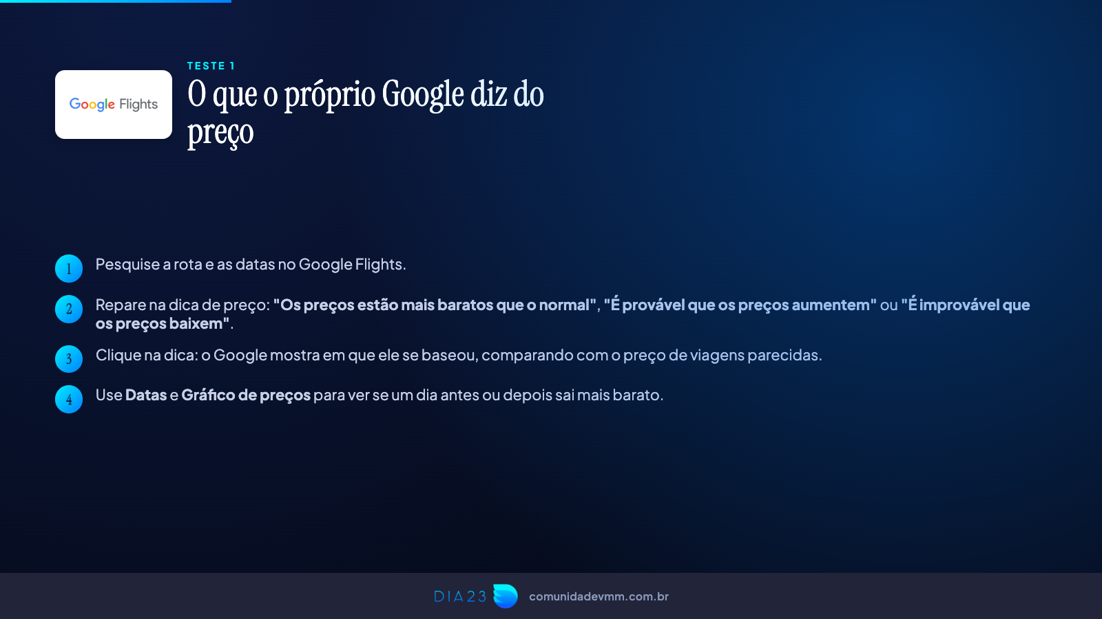 Como ler a dica de preço do Google Flights