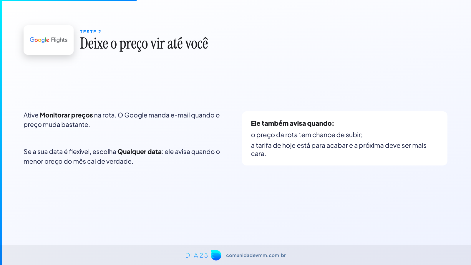 Monitorar preços no Google Flights