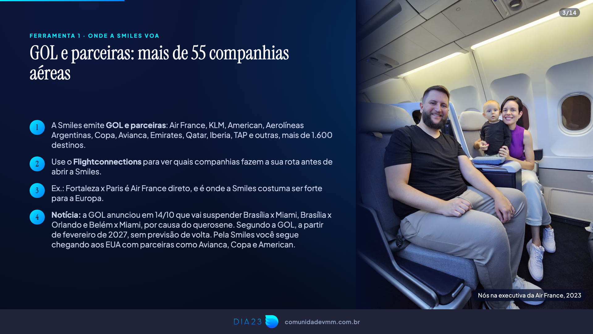 A Smiles emite GOL e mais de 55 companhias aéreas, com a família na executiva da Air France