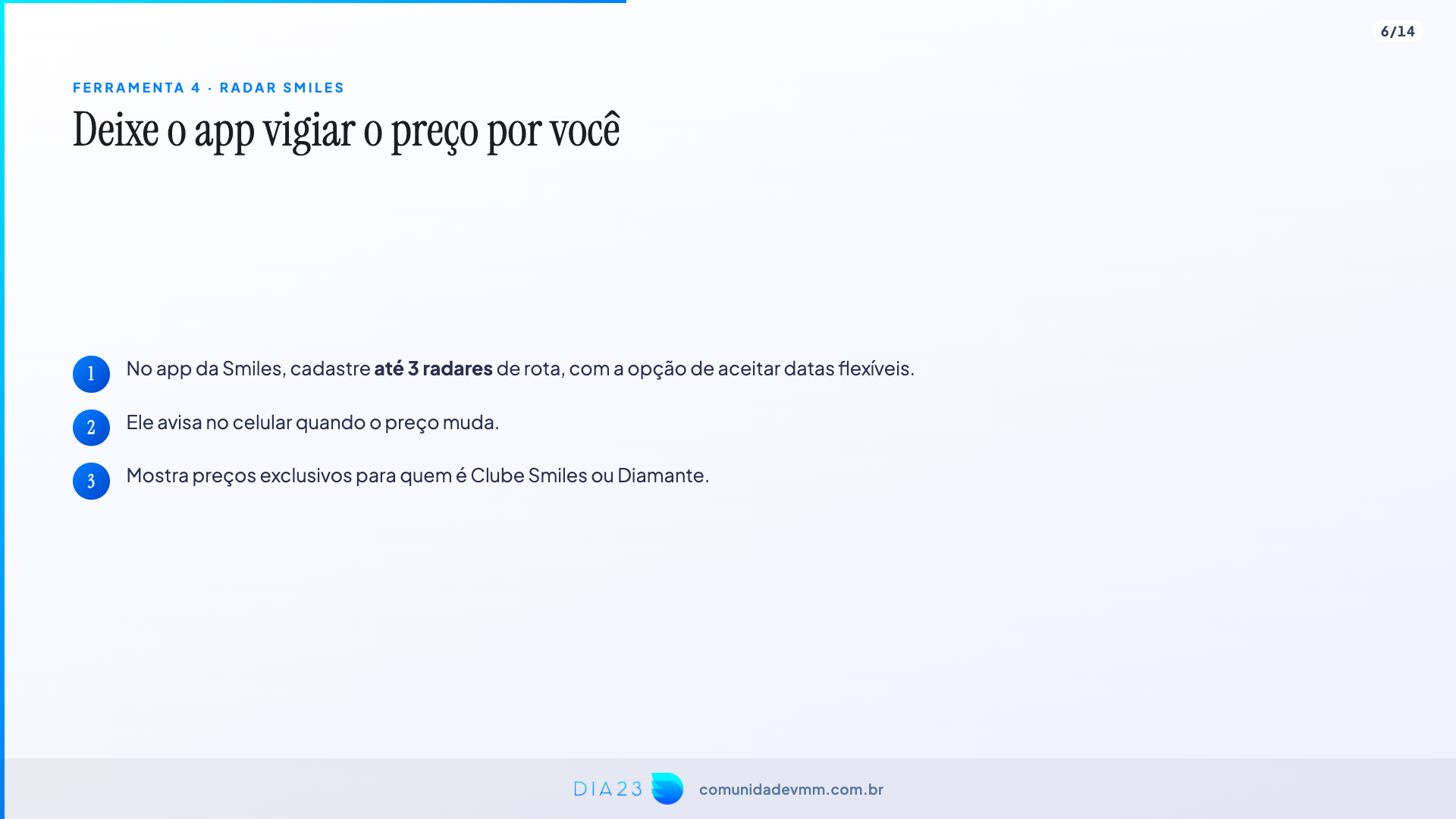 Radar Smiles no app: até 3 radares de rota com datas flexíveis