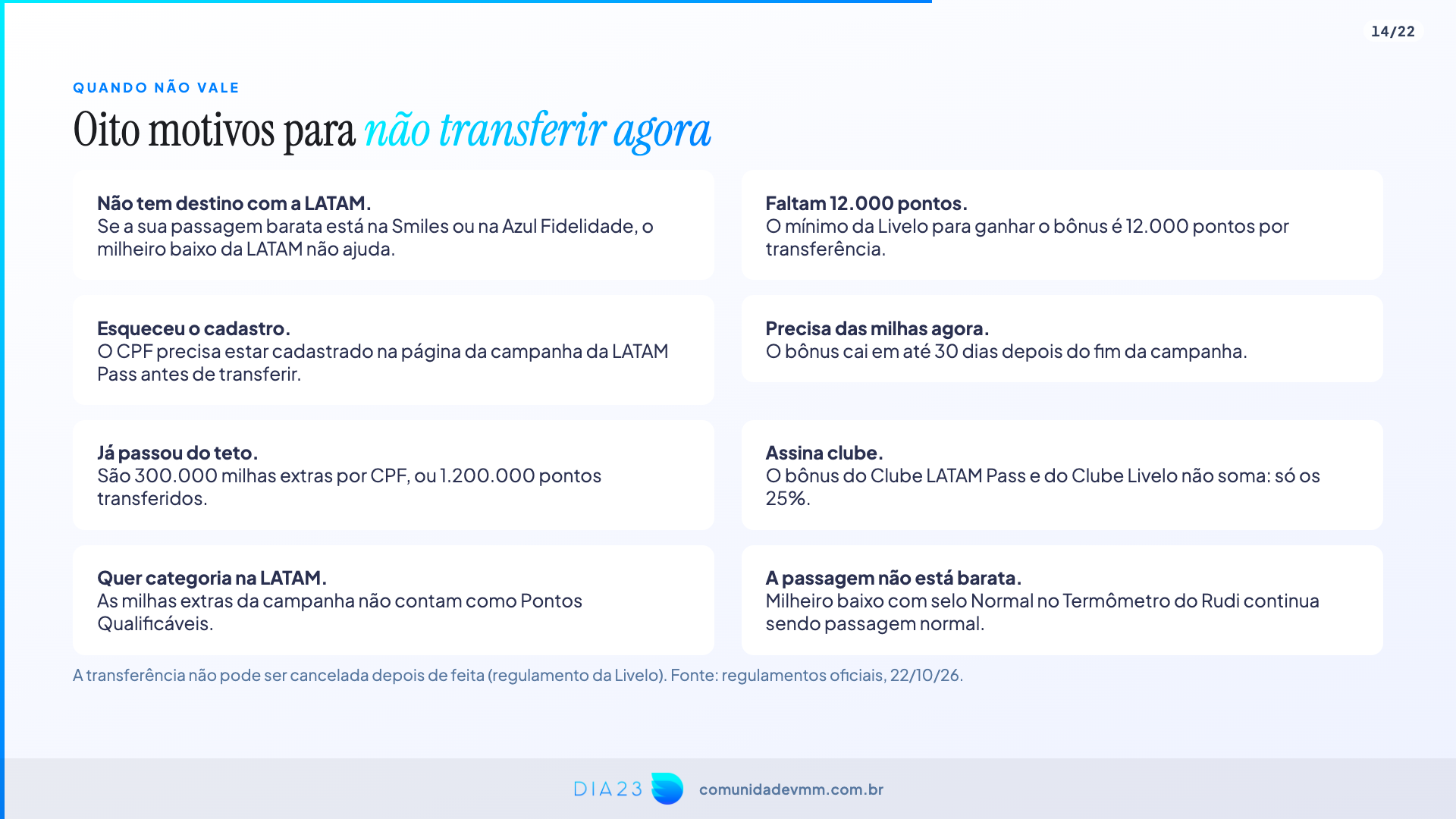 Oito motivos para não transferir pontos da Livelo para a LATAM Pass agora